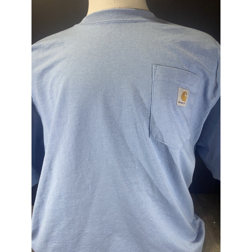 Carhartt K87 Men's Large Tall L Tall Alpine Blue Heavyweight Pocket T-Shirt NWT